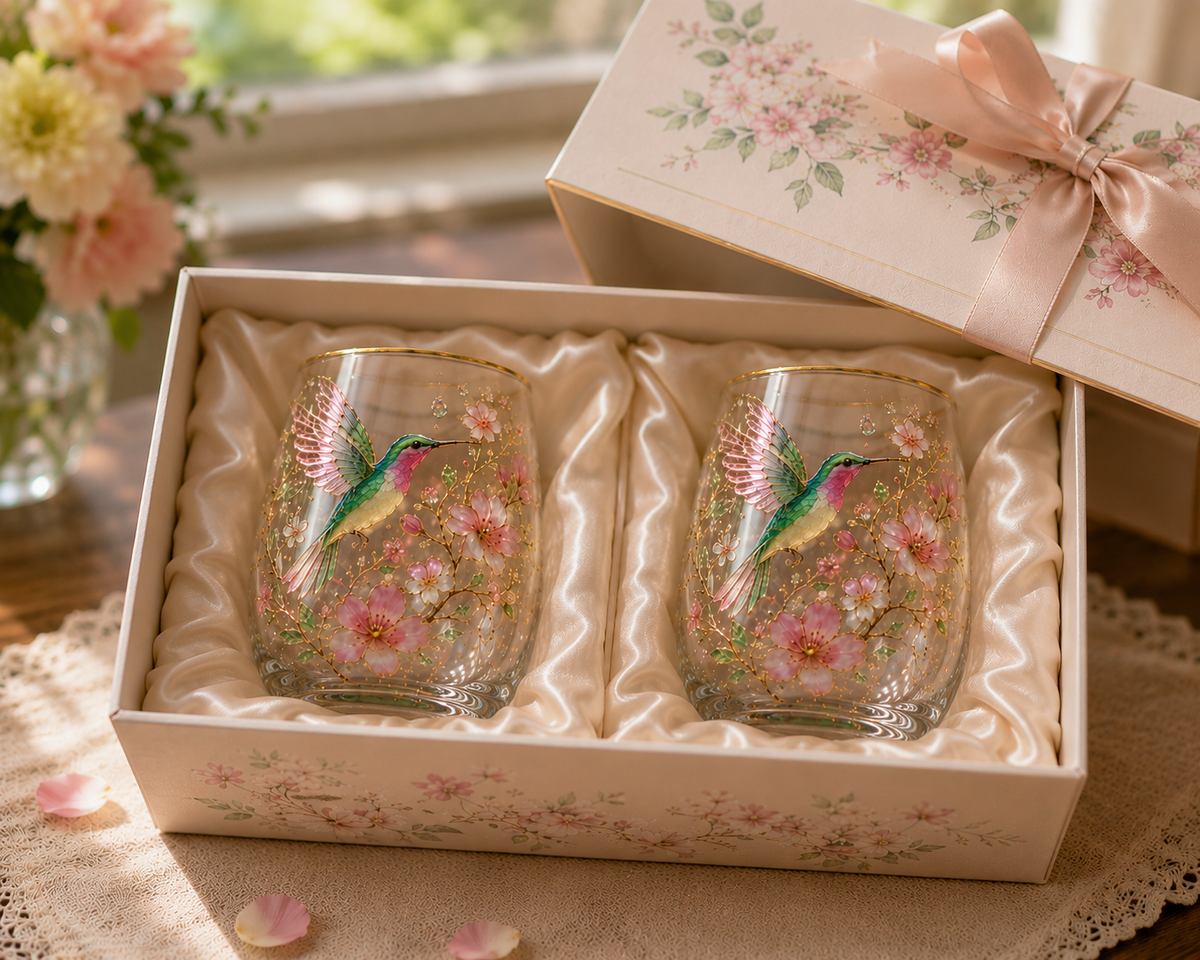 MorningMuse â Elegant Hummingbird Tea Glass