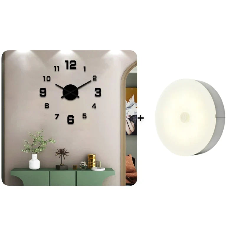 TimeVista β 3D Luminous Acrylic Wall Clock Set