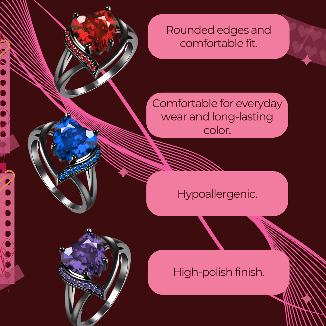 EternaBond β Celtic Dragon & Red Heart Couple Rings Set