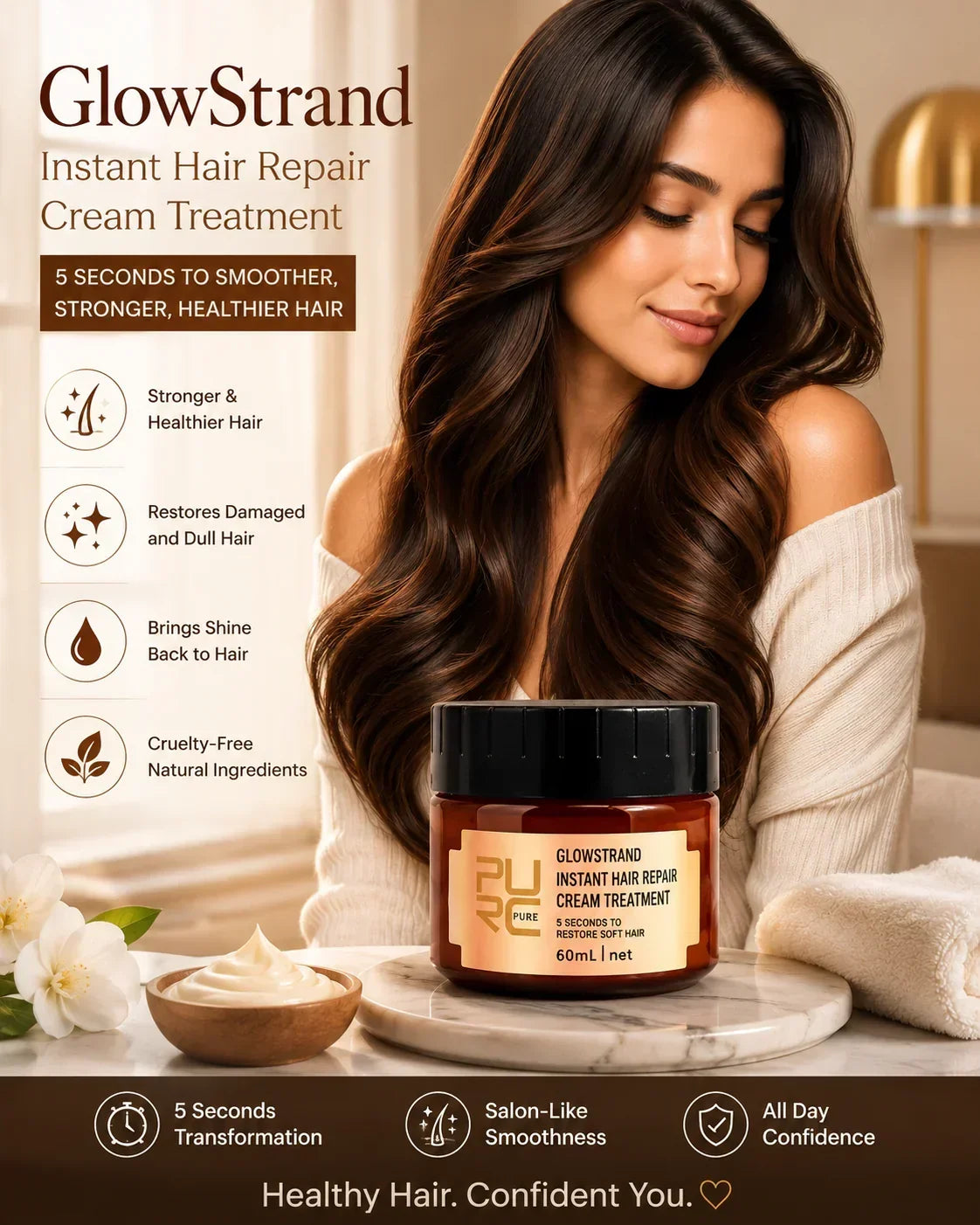GlowStrand – Instant Hair Repair Cream Treatment