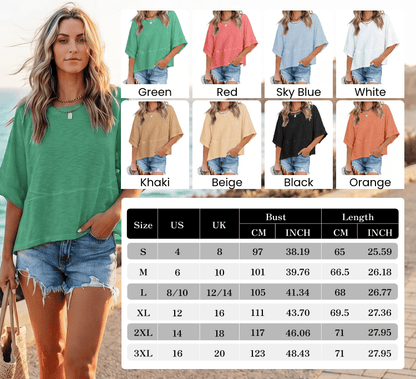 BellAura – Solid Color Bell Sleeve T-Shirt