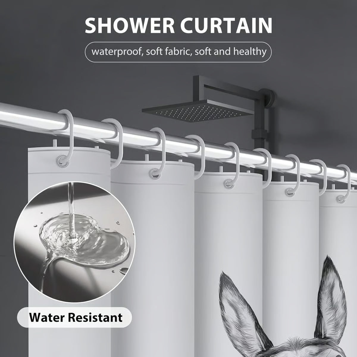 "Are You Pooping?" Donkey Shower Curtain