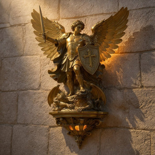 CelestialGuard – Lámpara de Pared LED Arcángel Miguel