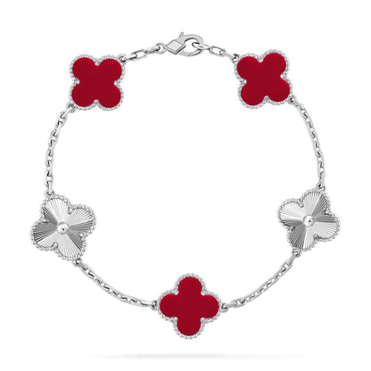 AuraLeaf – Lucky Carnelian Clover Bracelet
