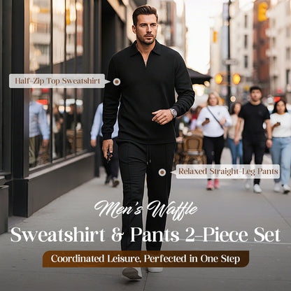 UrbanEase – Breathable Waffle Knit Lounge Set for Men