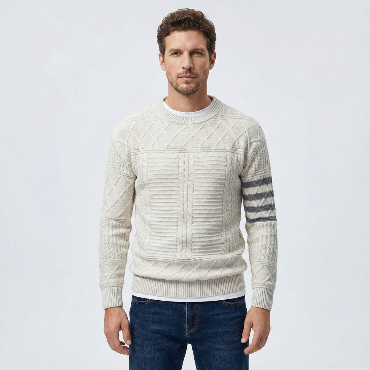 Warren Cable Crewneck Sweater | BELIVITE