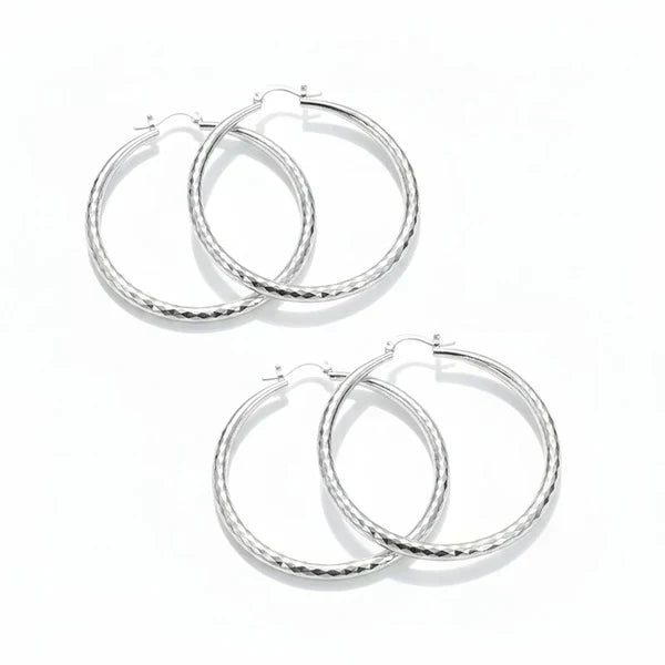 LumiLuxe – Brilliant Diamond Cut Hoop Earrings