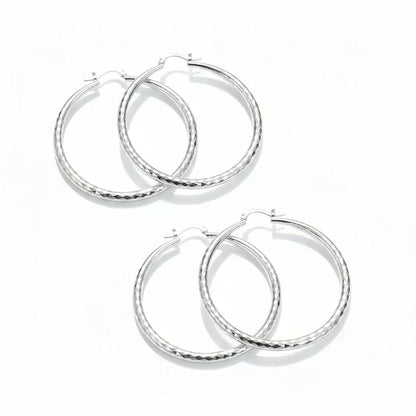 LumiLuxe – Brilliant Diamond Cut Hoop Earrings