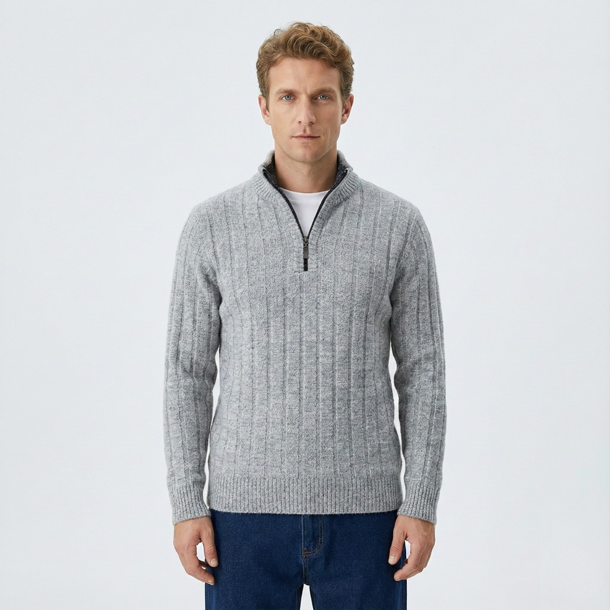 Freddie Quarter Zip Sweater | BELIVITE