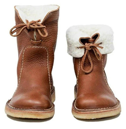 WATERPROOF LEATHER POLAR BOOTS WITH WOOL LINING | BELIVITE