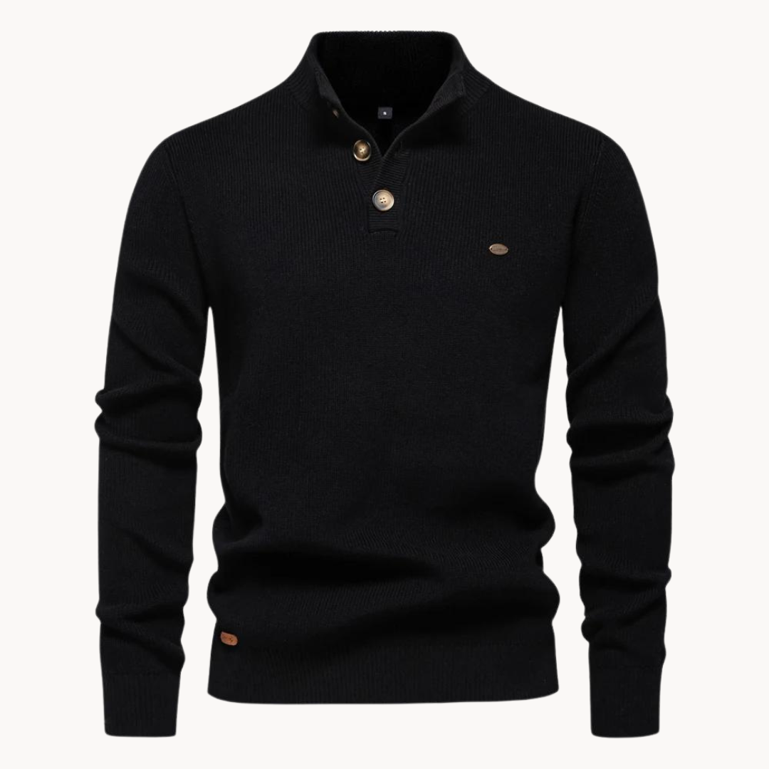 Ashton Button Mockneck Sweater | BELIVITE