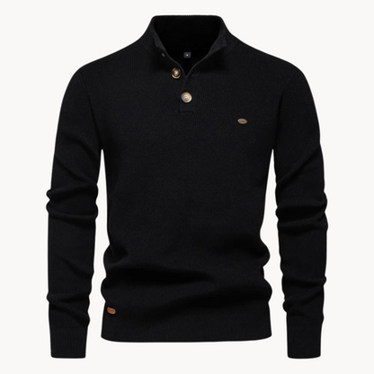 Ashton Button Mockneck Sweater | BELIVITE