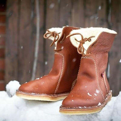 WATERPROOF LEATHER POLAR BOOTS WITH WOOL LINING | BELIVITE