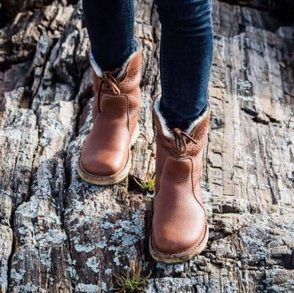 WATERPROOF LEATHER POLAR BOOTS WITH WOOL LINING | BELIVITE