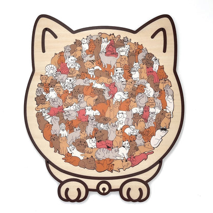 WhiskerCraft –  135 Pcs Cat Shaped Wooden Puzzle