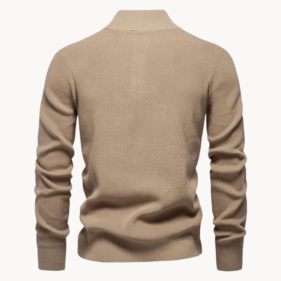 Ashton Button Mockneck Sweater | BELIVITE