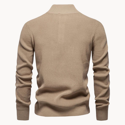 Ashton Button Mockneck Sweater | BELIVITE