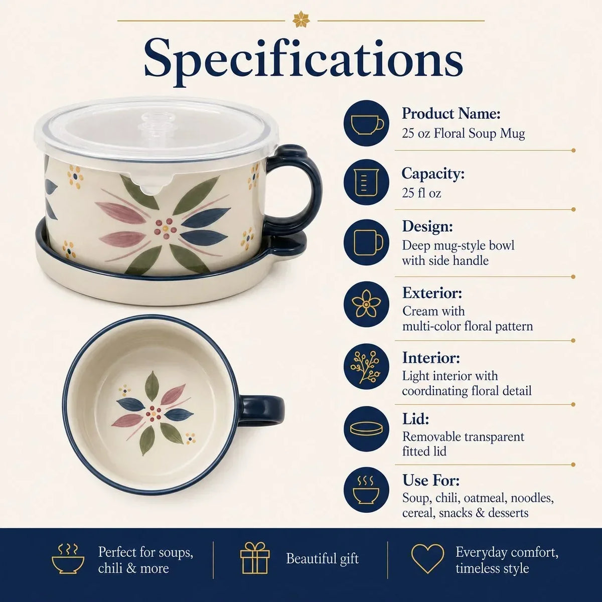 BloomBowl – Floral Handled Soup Mug