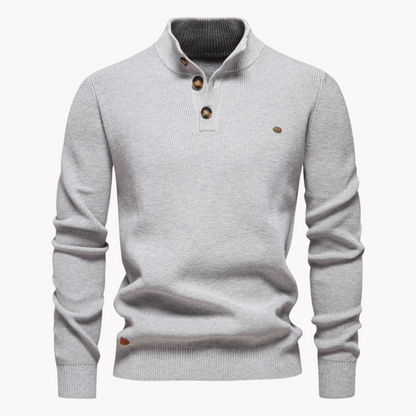 Ashton Button Mockneck Sweater | BELIVITE