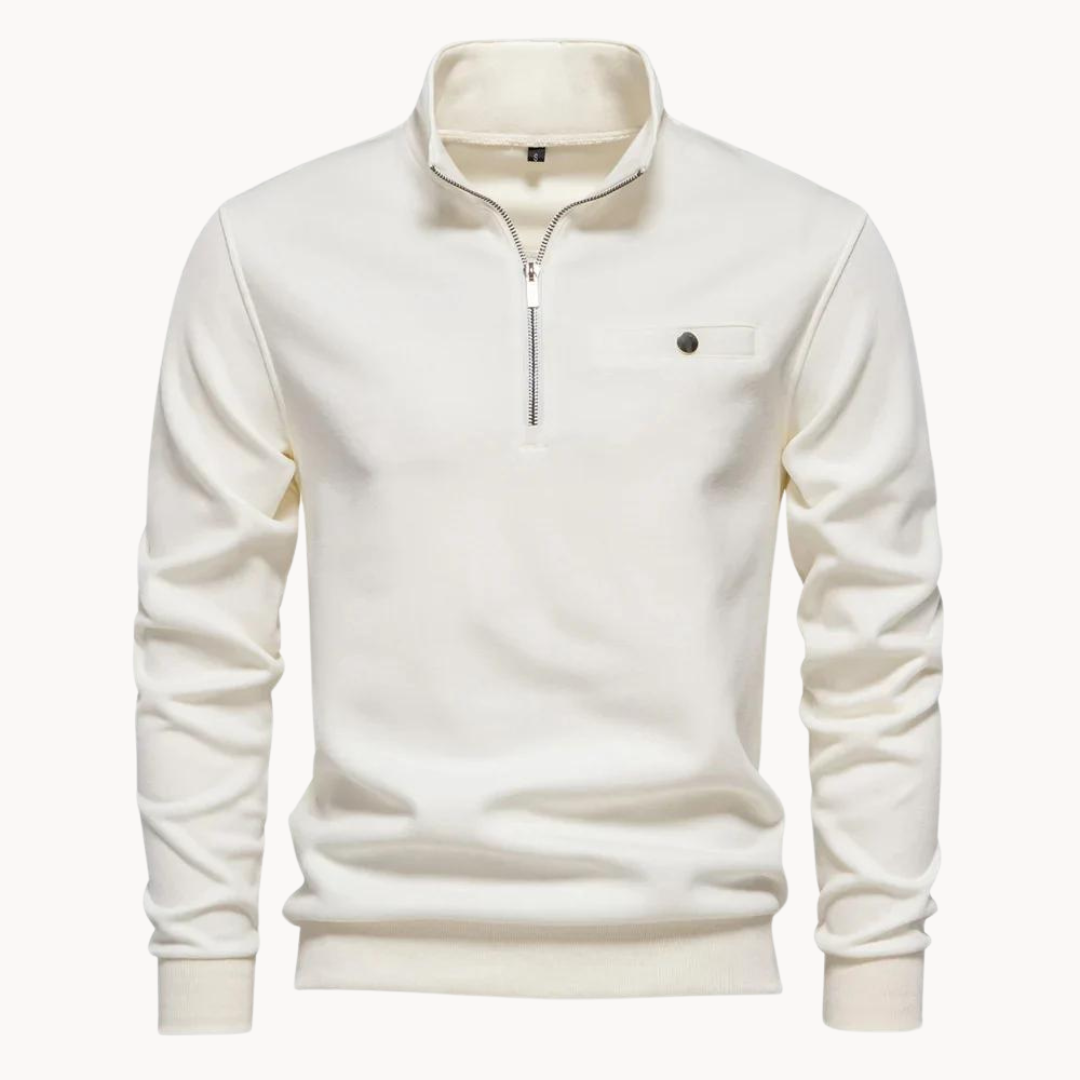 Lennox Mock Neck Zip Sweater | BELIVITE