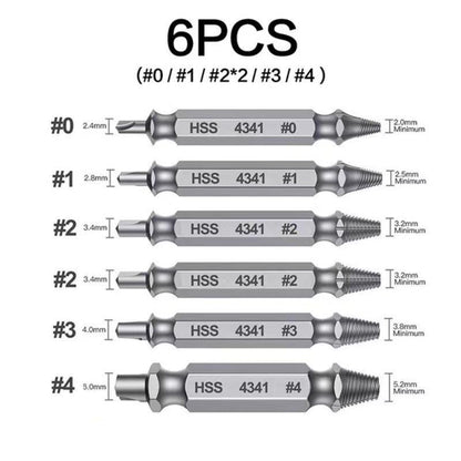 FixGrip – Stripped Screw Remover 6PCS Extractor Set