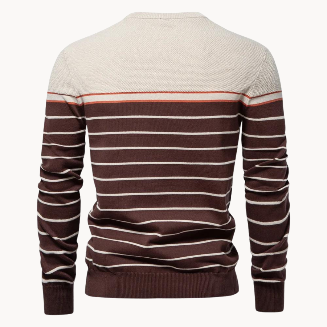 Atlantic Stripe Cotton Sweater | BELIVITE