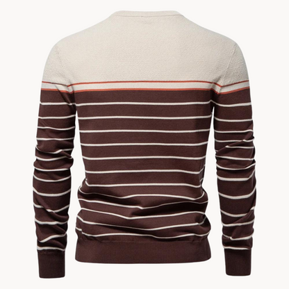 Atlantic Stripe Cotton Sweater | BELIVITE