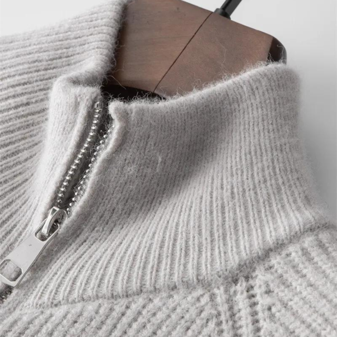 Colton Cashmere Zip Sweater | BELIVITE