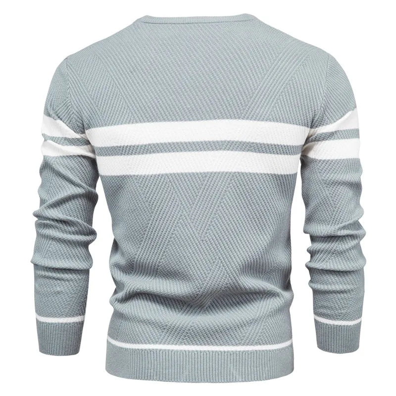 Zander Field Stripe Cotton Crewneck | BELIVITE