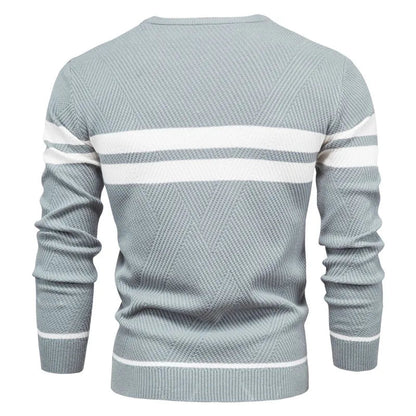 Zander Field Stripe Cotton Crewneck | BELIVITE