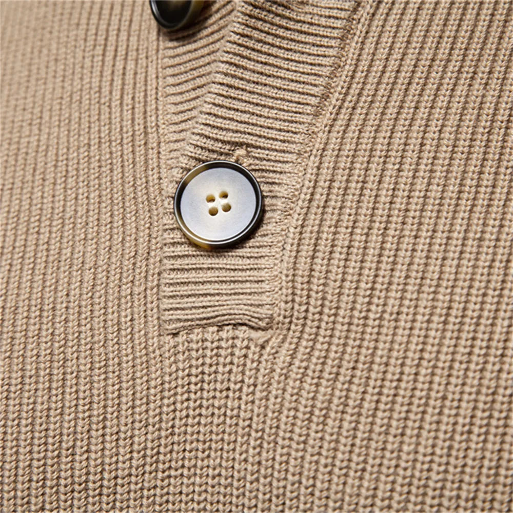 Ashton Button Mockneck Sweater | BELIVITE