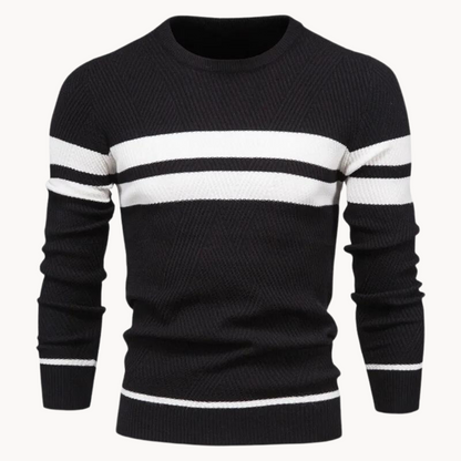 Zander Field Stripe Cotton Crewneck | BELIVITE