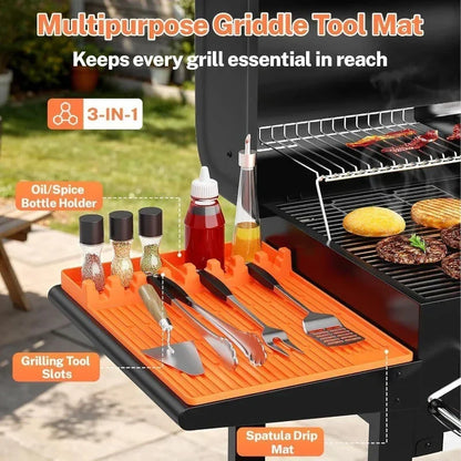 GrillNest – 3-in-1 BBQ Grill Mat Organizer