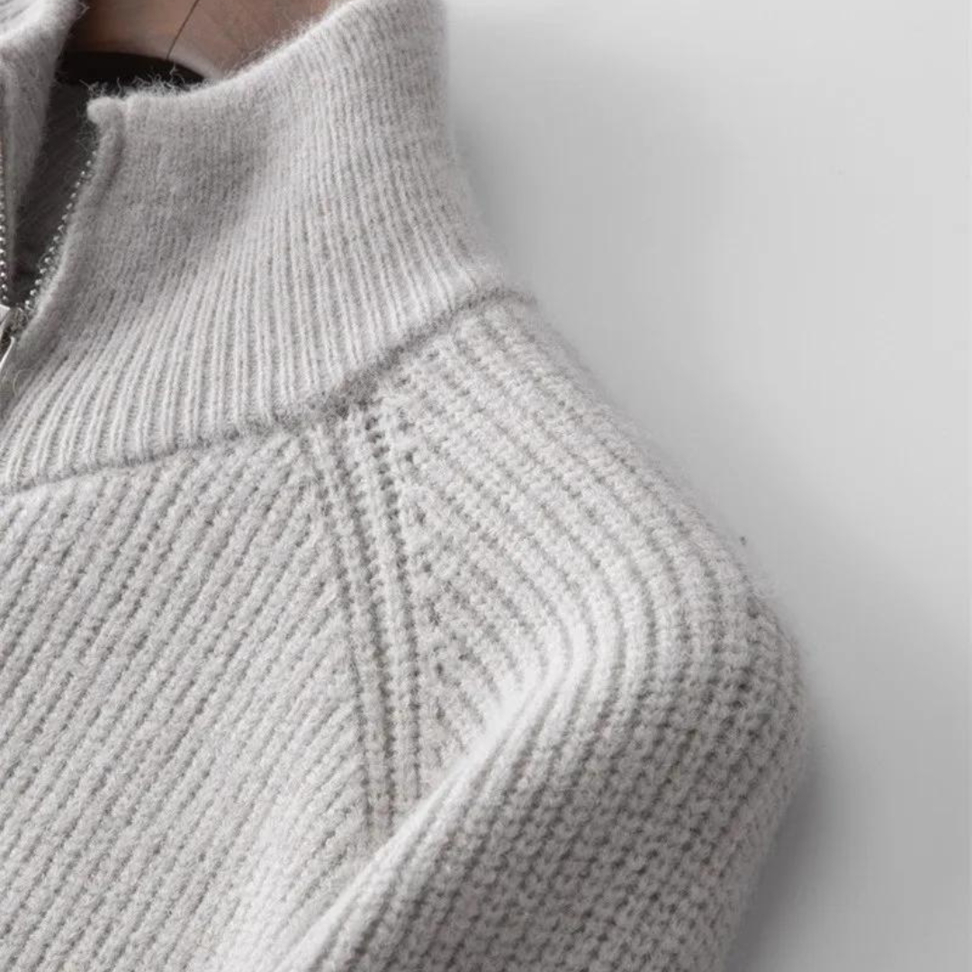 Colton Cashmere Zip Sweater | BELIVITE