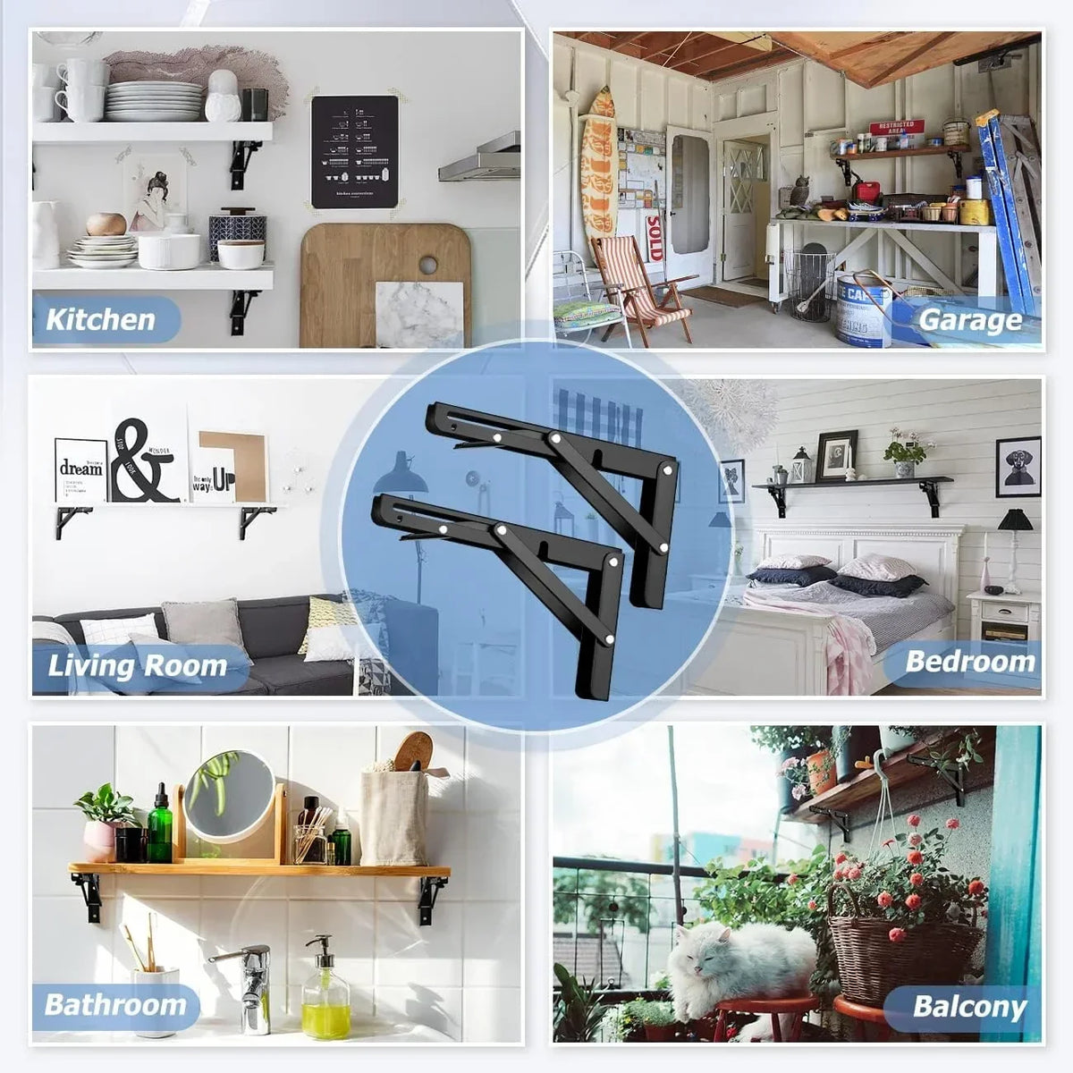 SpaceLift – Heavy Duty Folding Shelf Brackets