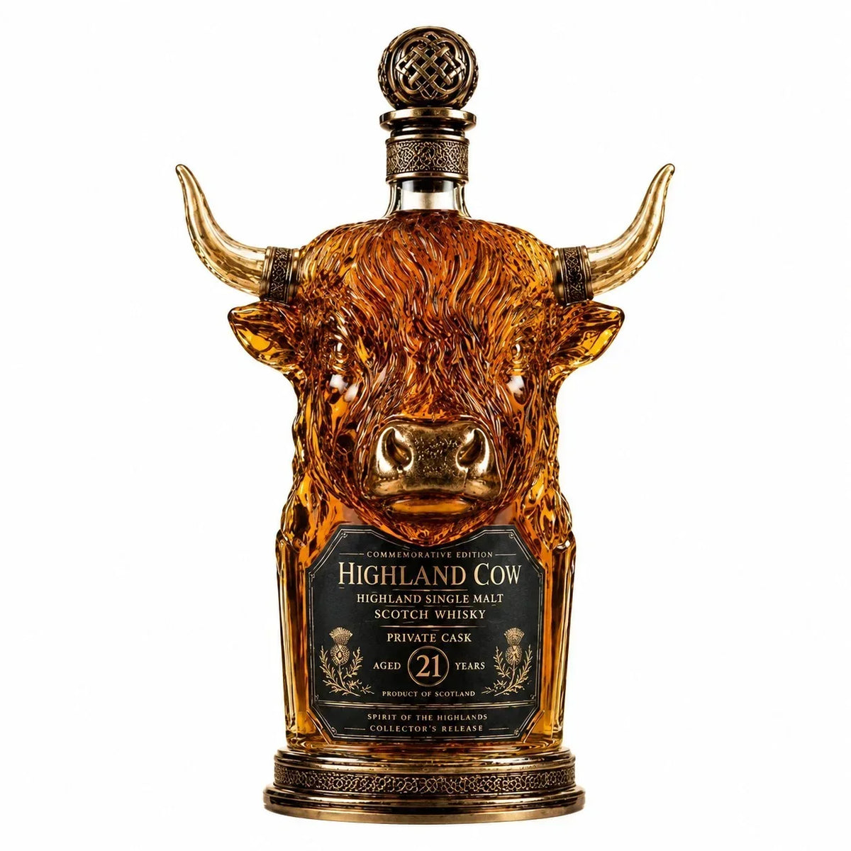 RegalHorn – Luxury Highland Cow Whisky Decanter