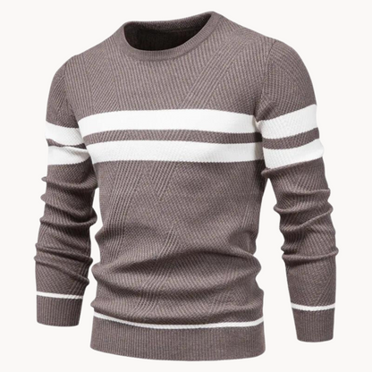 Zander Field Stripe Cotton Crewneck | BELIVITE