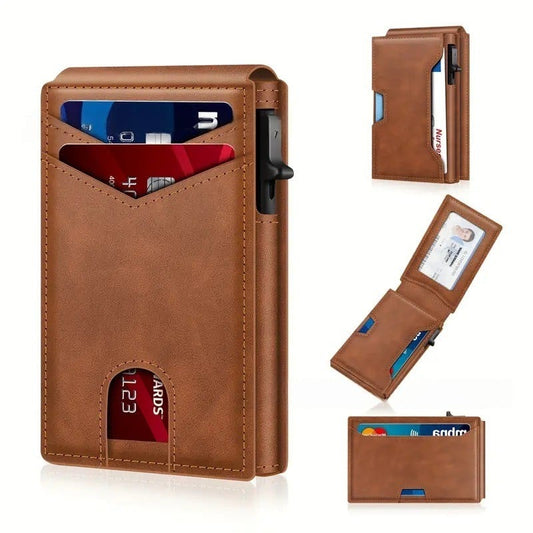 VaultFlex – Cartera tarjetero de aluminio delgada con bloqueo RFID