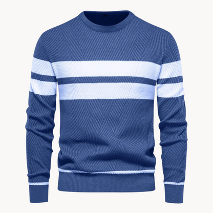 Zander Field Stripe Cotton Crewneck | BELIVITE