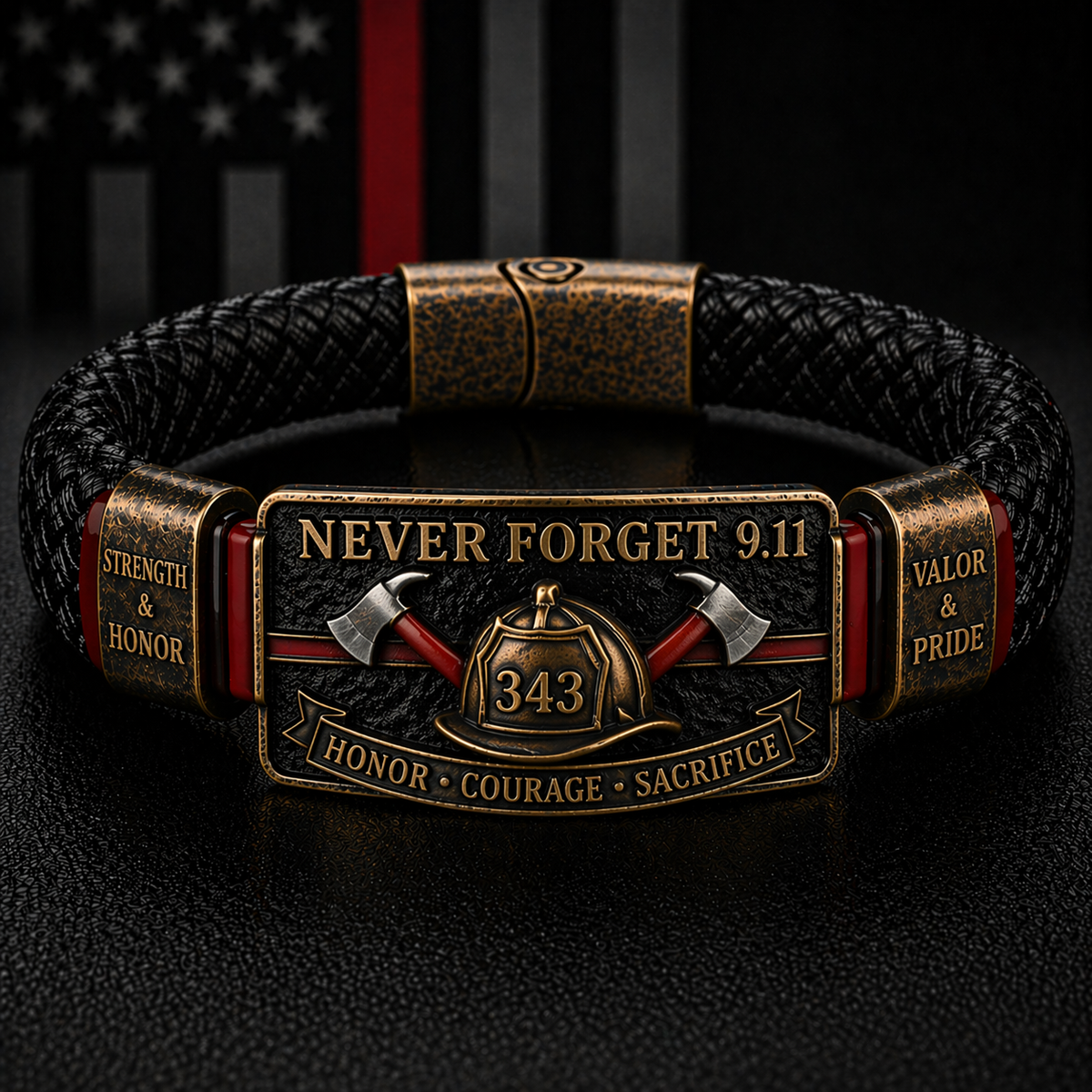 RedLineValor – Firefighter Pride Wristband