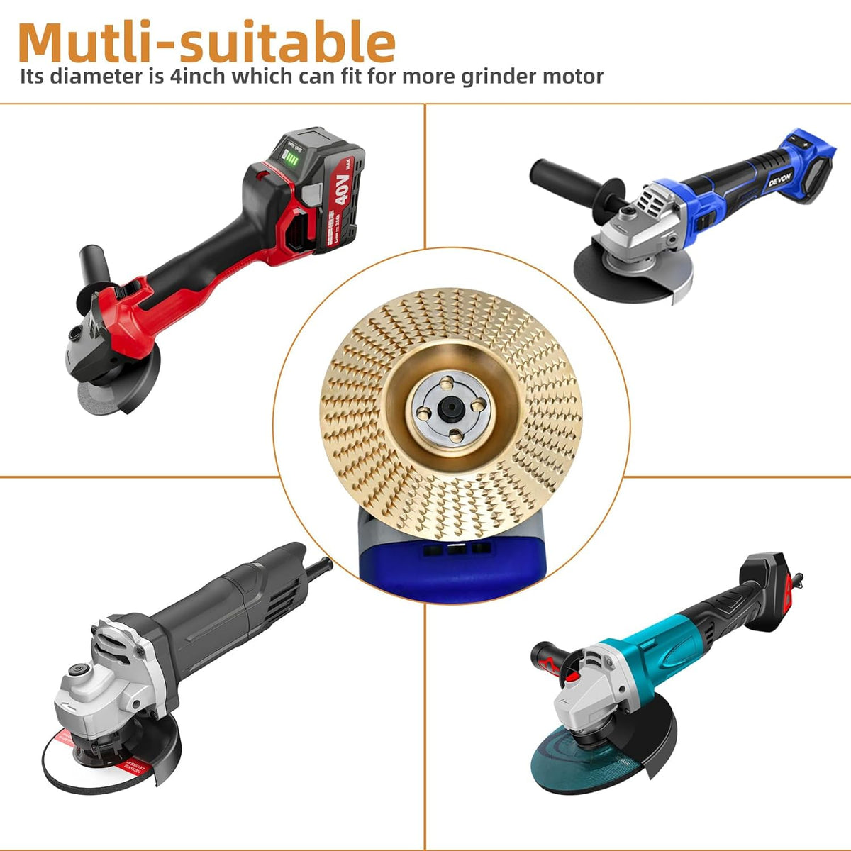 GrindCraft – 3-Piece Wood Shaping Disc Kit