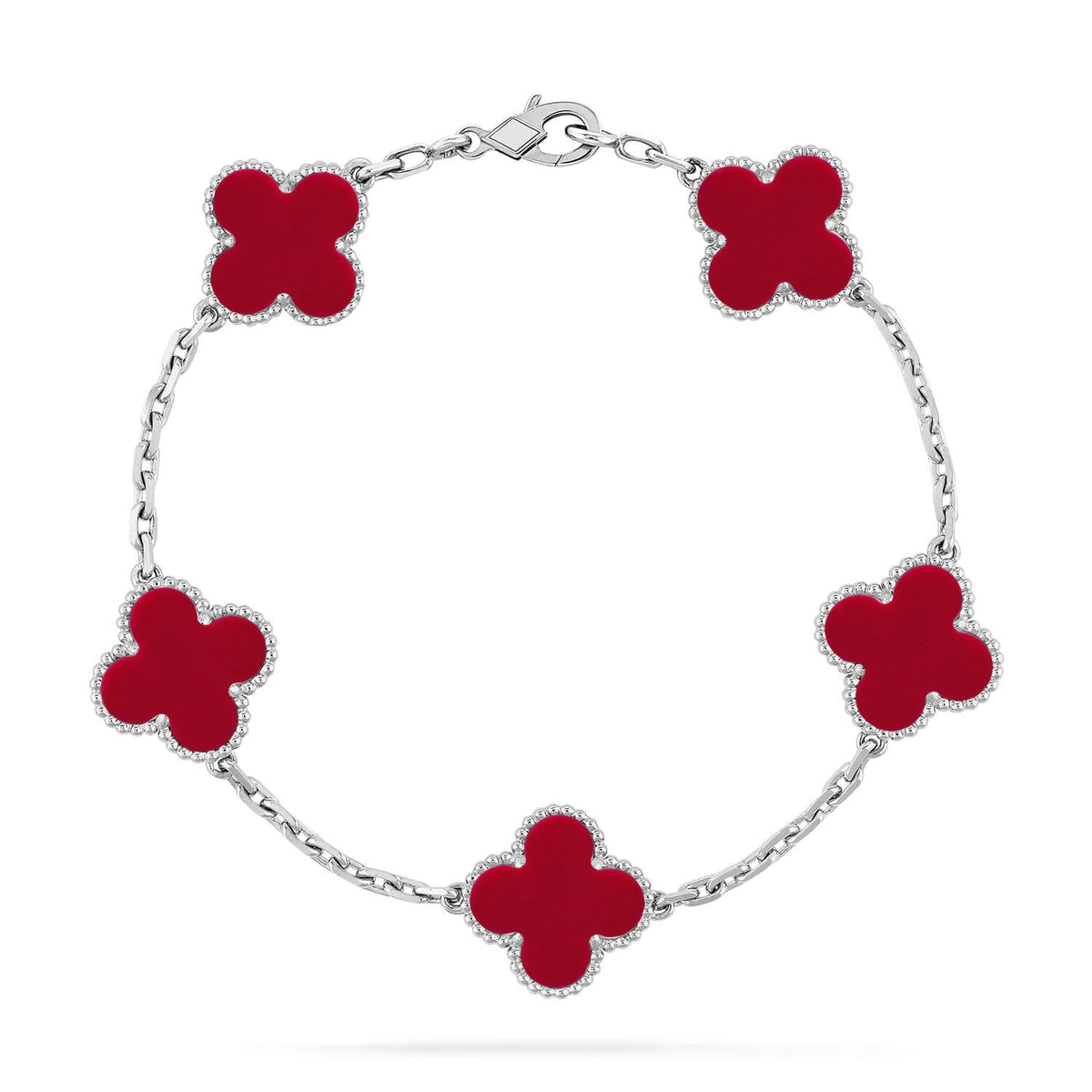 AuraLeaf – Lucky Carnelian Clover Bracelet