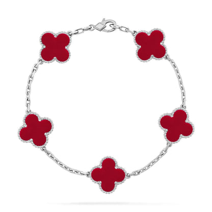 AuraLeaf – Lucky Carnelian Clover Bracelet