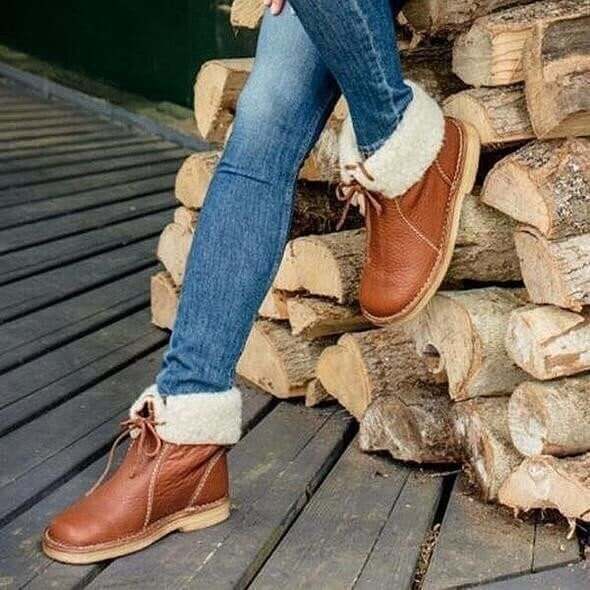 WATERPROOF LEATHER POLAR BOOTS WITH WOOL LINING | BELIVITE