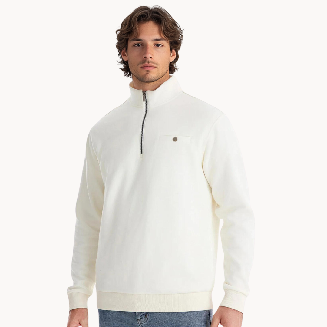 Lennox Mock Neck Zip Sweater | BELIVITE