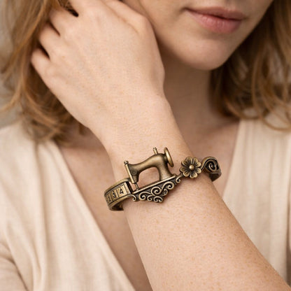 AuraSew – Sewing Machine Bracelet & Ring Set