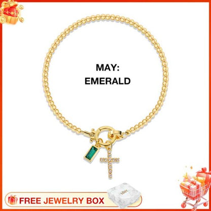 CelestiaFaith – Gold Cross Bracelet
