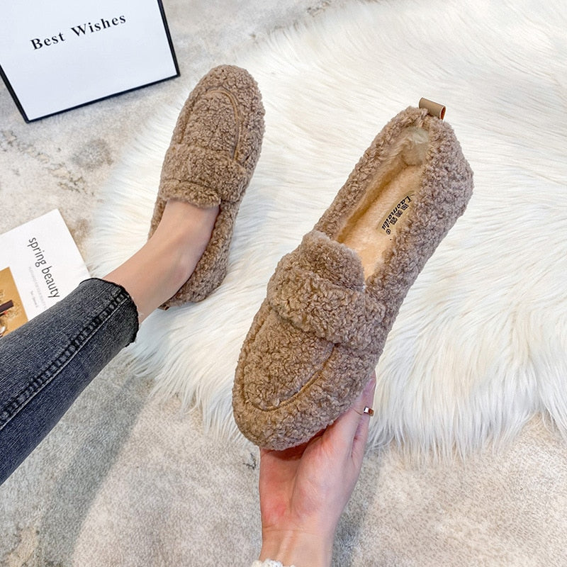 Arielle Plush Moccasins With Non-Slip Sole | BELIVITE