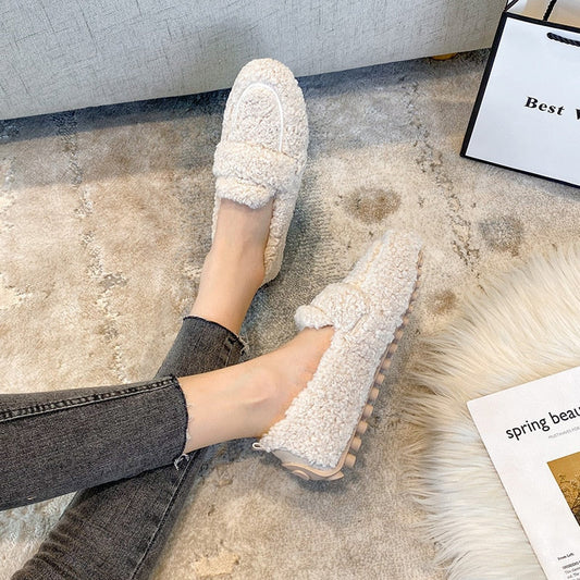 Arielle Plush Moccasins With Non-Slip Sole | BELIVITE