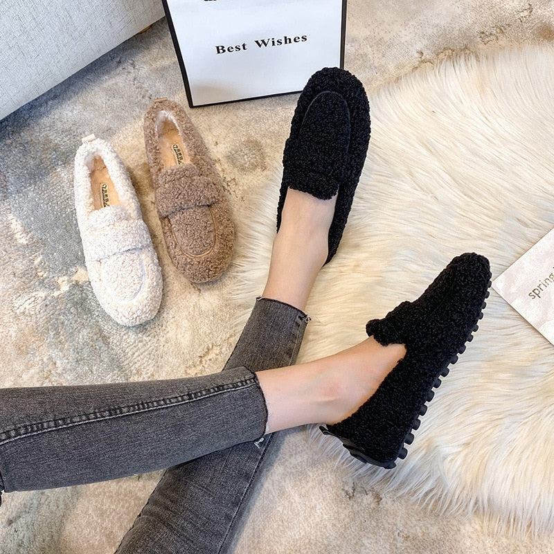 Arielle Plush Moccasins With Non-Slip Sole | BELIVITE